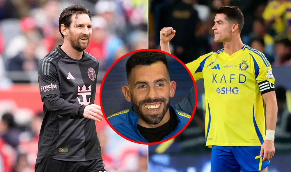 Carlos Tévez compartió equipo con Lionel Messi y Cristiano Ronaldo. Foto: composición GLR/AFP