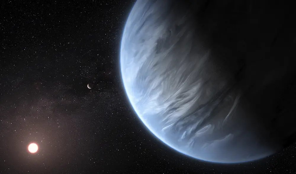 Astrónomos detectaron biofirmas químicas en la atmósfera del exoplaneta K2-18b, a 124 años luz. El hallazgo sugiere una posible actividad biológica gracias al telescopio espacial James Webb. Foto: AFP Astrónomos detectaron biofirmas químicas en la atmósfera del exoplaneta K2-18b, a 124 años luz. El hallazgo sugiere una posible actividad biológica gracias al telescopio espacial James Webb. Foto: AFP