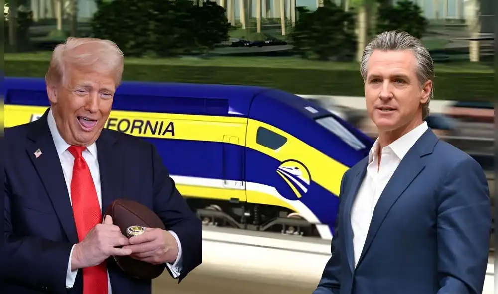 Los recortes presupuestales de Donald Trump podrían perjudicar el proyecto del tren de de alta velocidad, conocido como tren bala. Foto: Composición LR/AFP