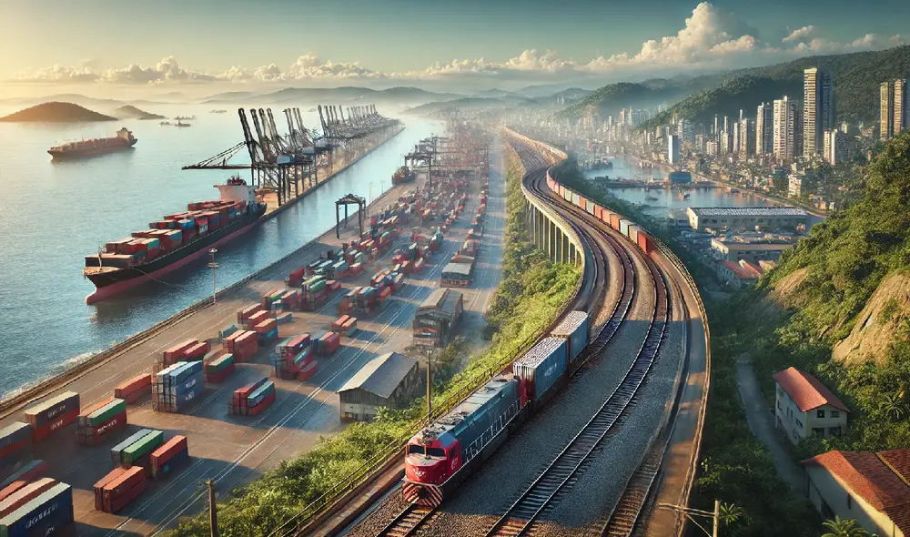 El avance del Corredor Bioceánico promete reducir la dependencia del Canal de Panamá y potenciar el comercio entre Brasil y China a través de nuevas rutas del Pacífico. Foto: DALL-E El avance del Corredor Bioceánico promete reducir la dependencia del Canal de Panamá y potenciar el comercio entre Brasil y China a través de nuevas rutas del Pacífico. Foto: DALL-E