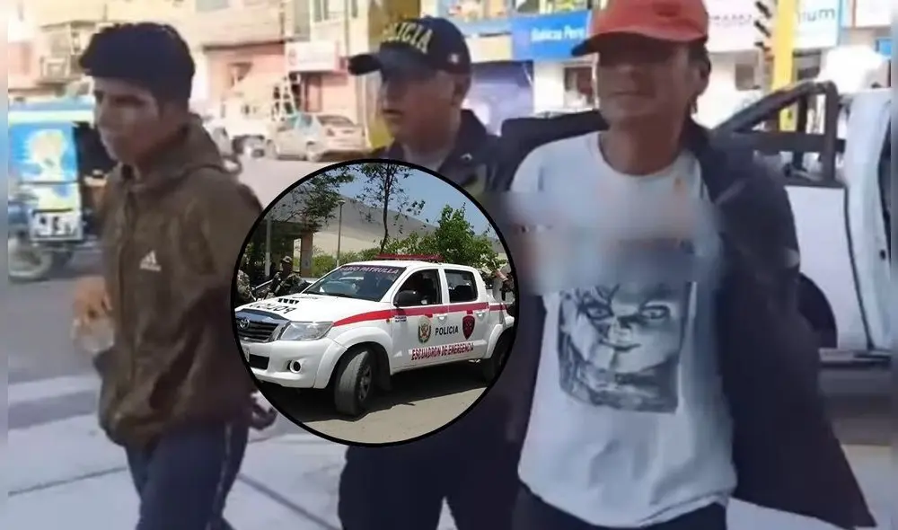 PNP capturó a dos delincuentes de banda criminal en Chimbote. Foto: Composición LR7C/CDN/Captura de pantalla de Facebook