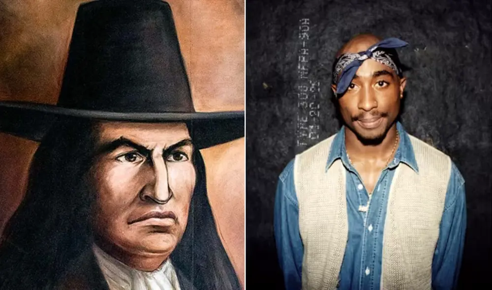 Tupac Shakur fue nombrado así por su madre, Afeni Shakur, militante del movimiento Panteras Negras, quien buscó en la figura de Túpac Amaru II una inspiración revolucionaria. Foto: composición LR/PuntoEdu | PUCP/Red Bull