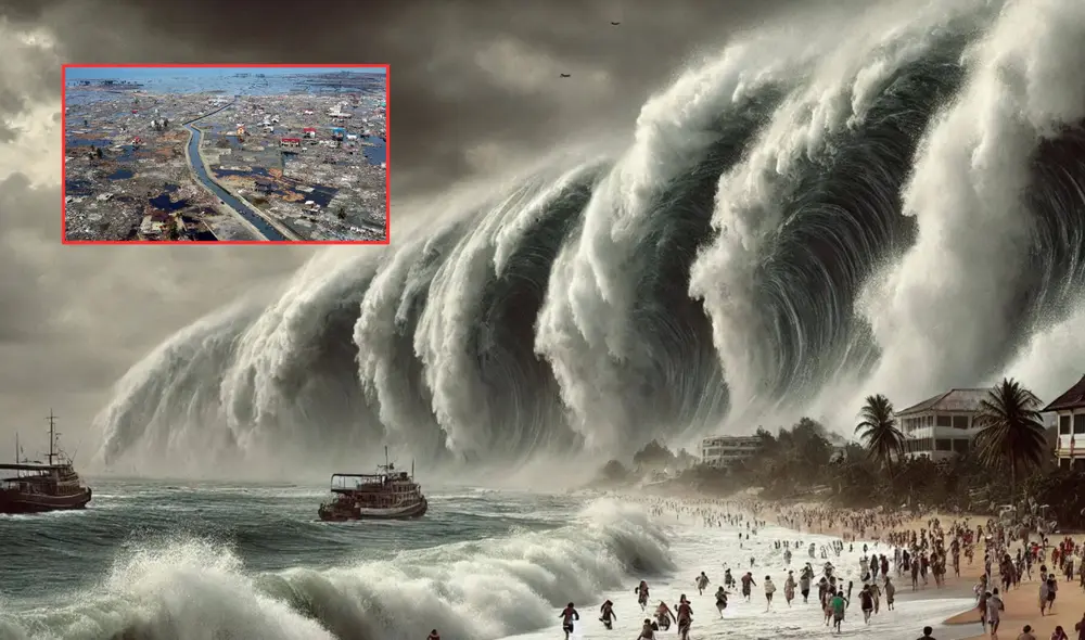 Esta tragedia ocurrió el 26 de diciembre de 2004, a raíz de un terremoto submarino de magnitud 9,1 frente a la costa occidental de Sumatra, Indonesia. Foto: composición LR/Muy Interesante/National Geographic Esta tragedia ocurrió el 26 de diciembre de 2004, a raíz de un terremoto submarino de magnitud 9,1 frente a la costa occidental de Sumatra, Indonesia. Foto: composición LR/Muy Interesante/National Geographic