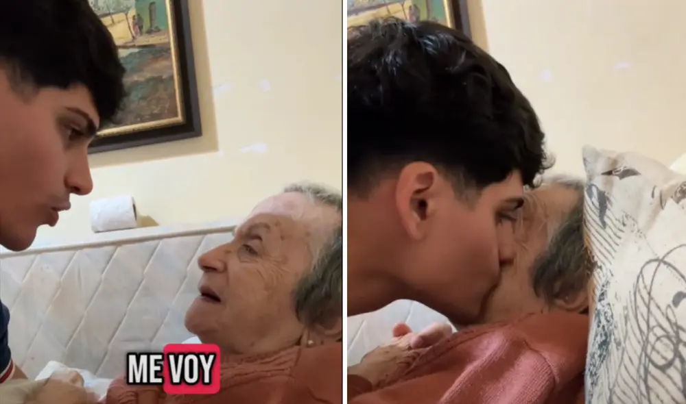Un joven argentino se volvió viral luego de despedirse de su abuelita antes de partir a España. Foto: composición LR/TikTok Un joven argentino se volvió viral luego de despedirse de su abuelita antes de partir a España. Foto: composición LR/TikTok