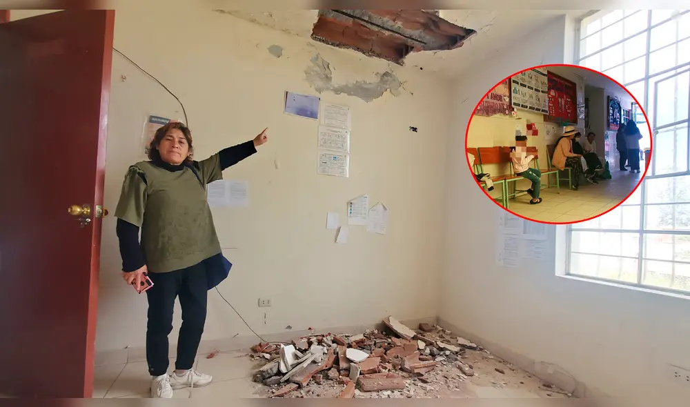 El techo del puesto de salud de Apurímac continúa desplomándose. Créditos: Leonela Aquino El techo del puesto de salud de Apurímac continúa desplomándose. Créditos: Leonela Aquino
