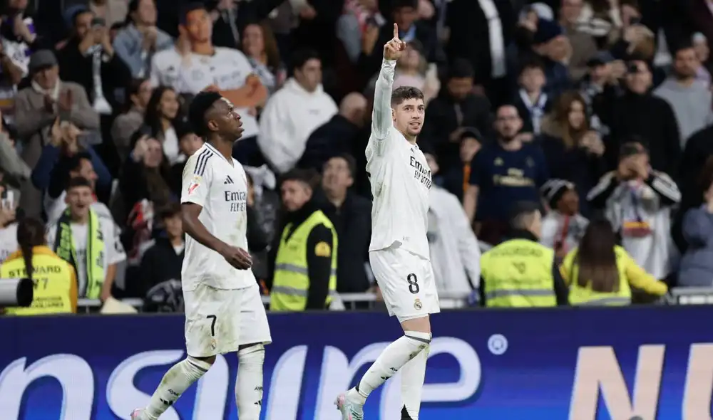 Federico Valverde le dio la victoria al Real Madrid ante Athletic Bilbao por LaLiga. Foto: AFP