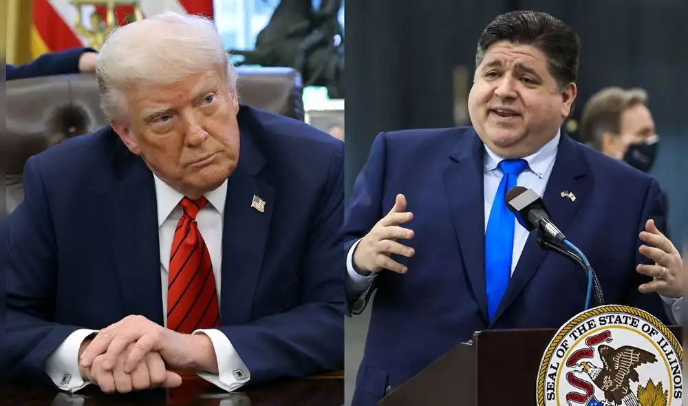 El gobernador de illinois no dudó en criticar abiertamente a Donald Trump por todas sus políticas que califica como contrarias a los intereses de Estados Unidos. Foto: Britanniaca/AFP