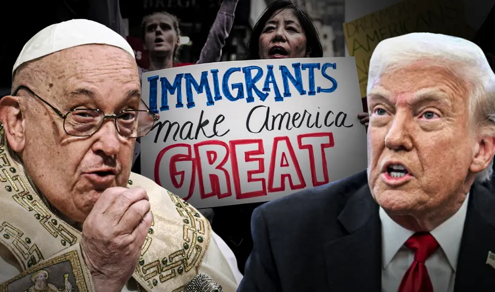 Hace una década, Francisco calificó de "no cristiano" el plan de Trump de construir un muro en la frontera con México. Ambos líderes discrepaban en temas de inmigración. Foto: composición LR de Jazmin Ceras/AFP.
