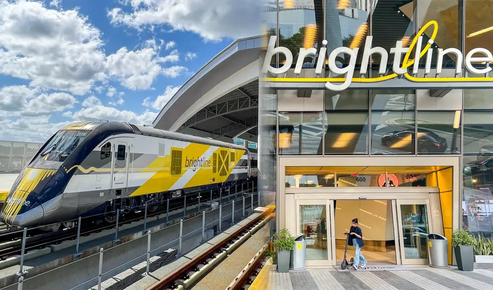 El tren Brightline se posiciona como la alternativa de transporte más rápida y cómoda en Florida. Foto: composición LR/ The points guy