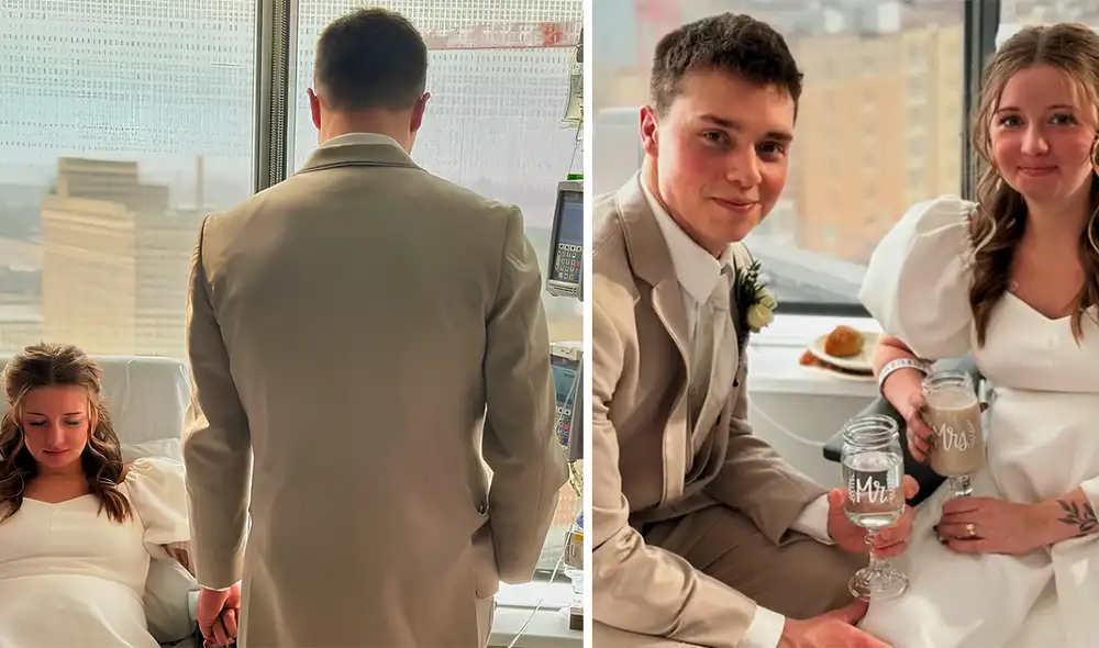 Una de las enfermeras del hospital se conmovió por la situación y aseguró que la boda fue uno de los días "más felices" en su trabajo. Foto: composición LR/essentiahealth/IG