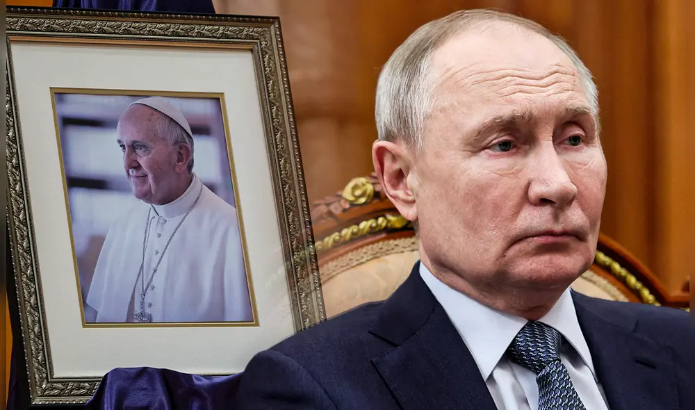 Putin recordó sus encuentros personales con el papa Francisco, señalando: “Tuve la oportunidad de reunirme en varias ocasiones con este gran hombre". Foto: Composición LR/AFP.