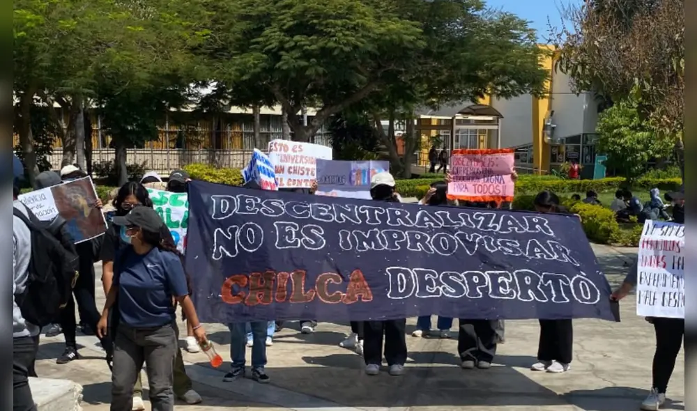 Estudiantes toman facultad de Ciencias Matemáticas de la UNMSM sede Chilca. Foto: difusión.