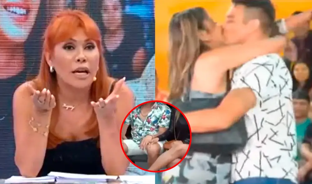 Magaly Medina sospecha de la cercana amistad entre Xiomy Kanashiro y Luigui Carbajal. Foto: Composición LR/Captura/ATV