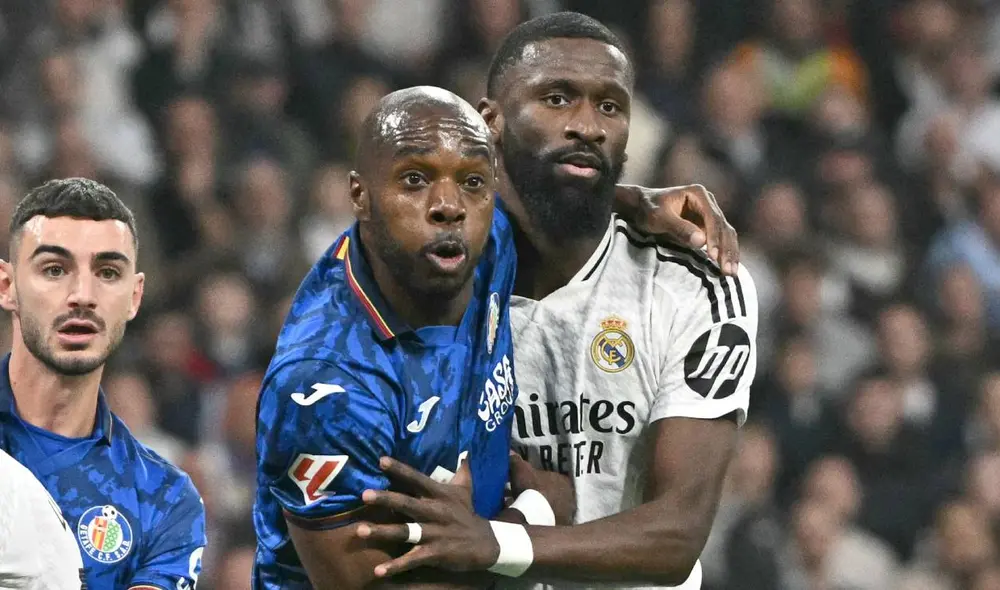 En su duelo por la primera rueda, Real Madrid derrotó a Getafe en casa por 2 a 0, con goles de Bellingham y Mbappé. Foto: AFP