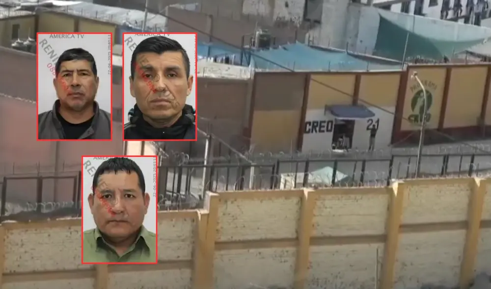 Detienen a tres agentes del INPE presuntamente implicados en la fuga de un interno del penal de Lurigancho. Foto: Composición LR.