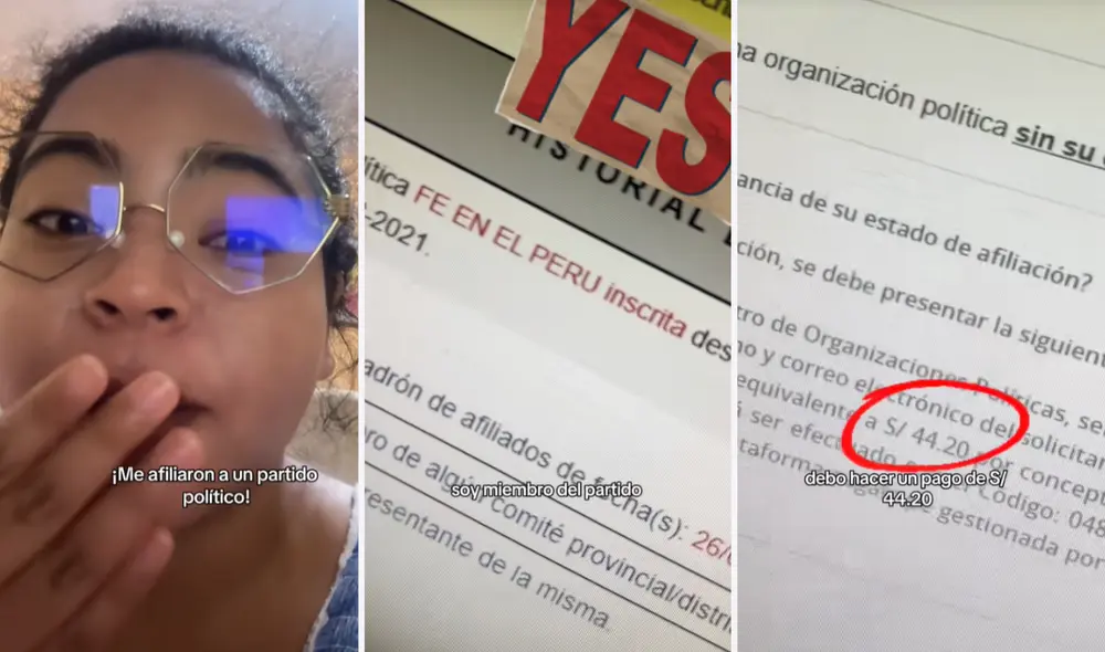 La joven reveló en su video de TikTok que el trámite para denunciar una afiliación indebida tiene un costo de S/44.20. Foto: composición LR/TikTok/@iselasin.g