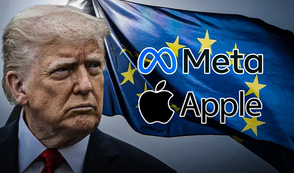 Sanción a Meta y Apple ocurre en medio de las tensiones por la guerra comercial. Foto: Composición LR Sanción a Meta y Apple ocurre en medio de las tensiones por la guerra comercial. Foto: Composición LR