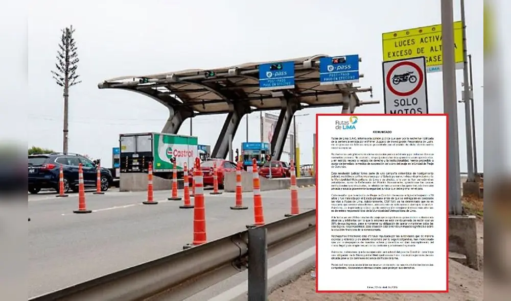 No habrá más cobros en el peaje de Conchán.