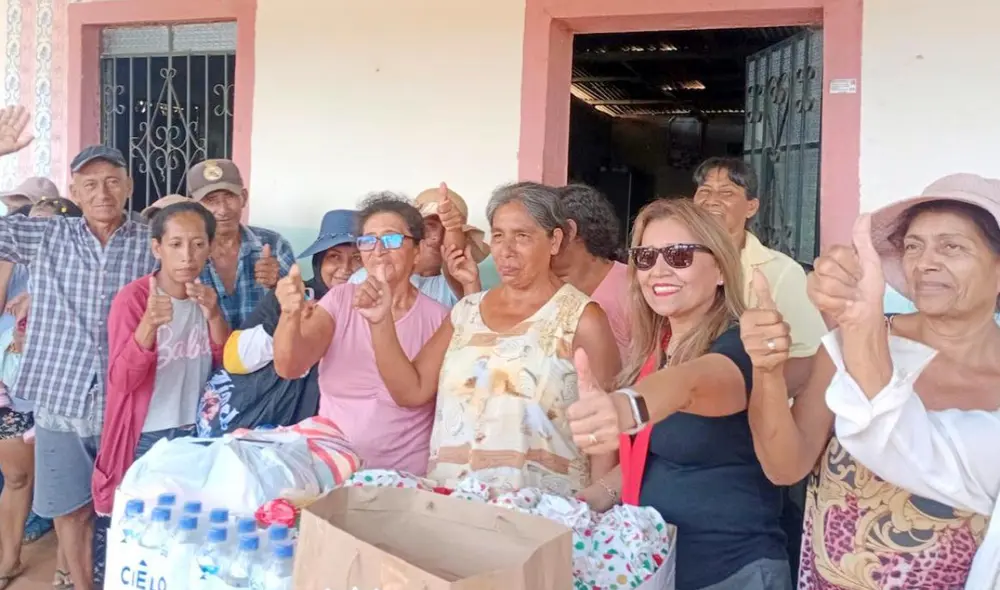 La donación incluyó víveres y productos de primera necesidad, recibida por la Teniente Gobernadora Bartola Ramírez de Feijoo.