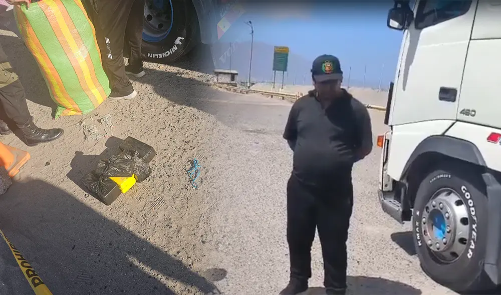 Conductor quedó detenido por presunto tráfico ilícito de drogas. Créditos: PNP.