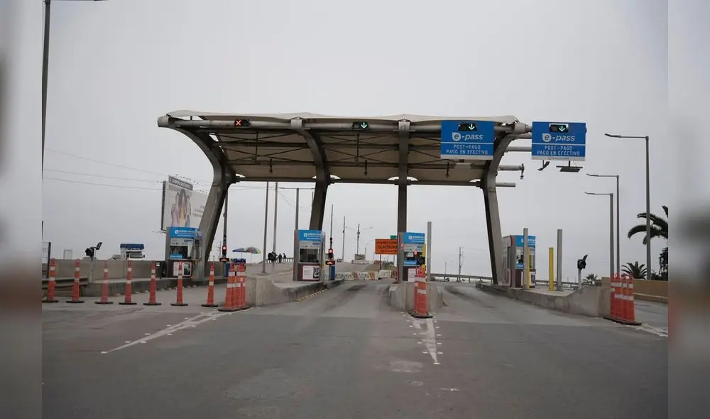 Así lucen las casetas del peaje de Conchán tras fallo. Crédito: John Reyes.