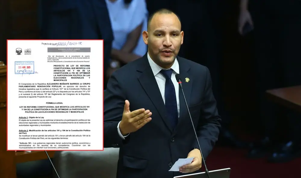 Alejandro Muñante es el autor del proyecto que busca la reelección de alcaldes y gobernadores. Foto: composición LR Alejandro Muñante es el autor del proyecto que busca la reelección de alcaldes y gobernadores. Foto: composición LR
