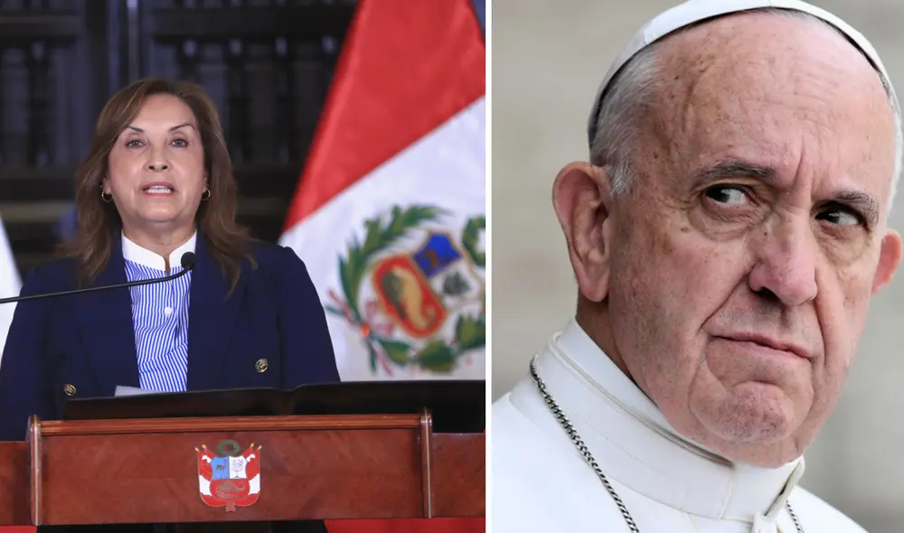 Dina Boluarte anuncia misa por papa Francisco. Foto: Composición/LR Dina Boluarte anuncia misa por papa Francisco. Foto: Composición/LR