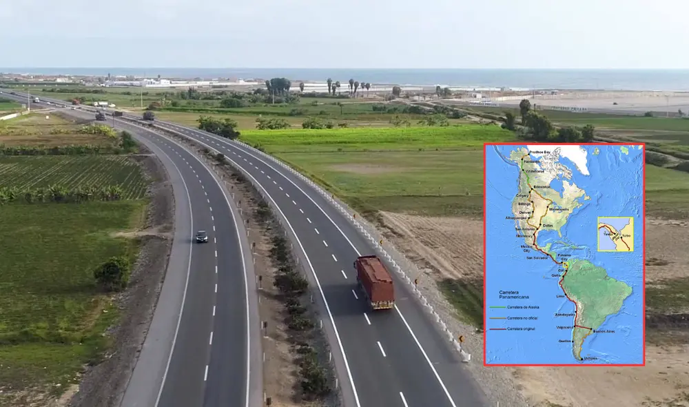 La carretera Panamericana es famosa por su largo recorrido que abarca desde América del Norte hasta Sudamérica. Foto: composición LR/CNN/Vikidia