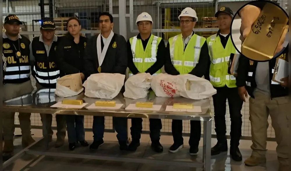 PNP y Fiscalía incautan oro ilegal y desarticulan organización criminal. Foto: Composición LR/Captura de pantalla de YouTube PNP y Fiscalía incautan oro ilegal y desarticulan organización criminal. Foto: Composición LR/Captura de pantalla de YouTube