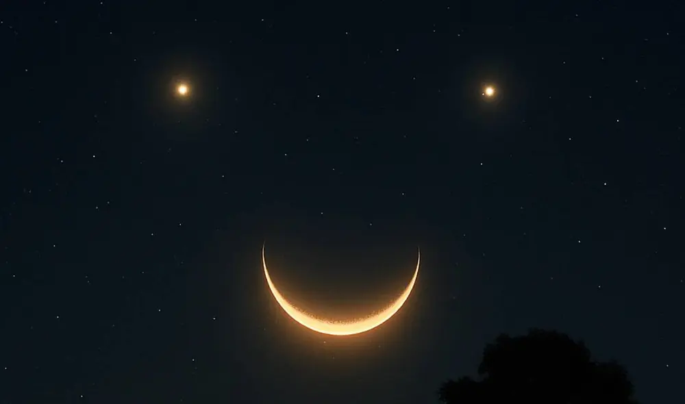 La "carita feliz" de la Luna se producirá en las primeras horas de este viernes 25 de abril. Foto: CGPT / referencial