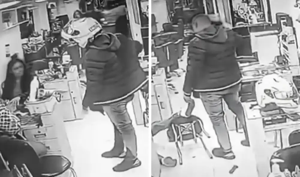 Cámaras de seguridad del local captaron el momento en que el hombre ingresó caminando con aparente calma. Foto: Captura YouTube/Al Rojo Vivo