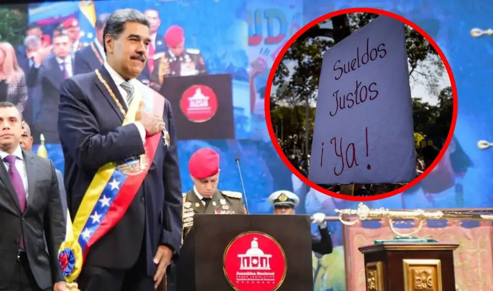 El salario mínimo en Venezuela lleva más de 770 días sin ser ajustado oficialmente. Foto: composiciónLR/VTV/El Nacional