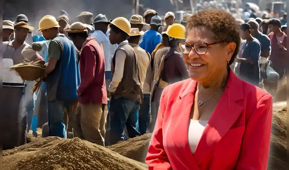 La alcaldesa Karen Bass continúa promoviendo el empleo para los inmigrantes en Los Ángeles como parte de incentivos para las comunidades latina en California. Foto: Composición LR/Tu Trabajo/Los Angeles Times