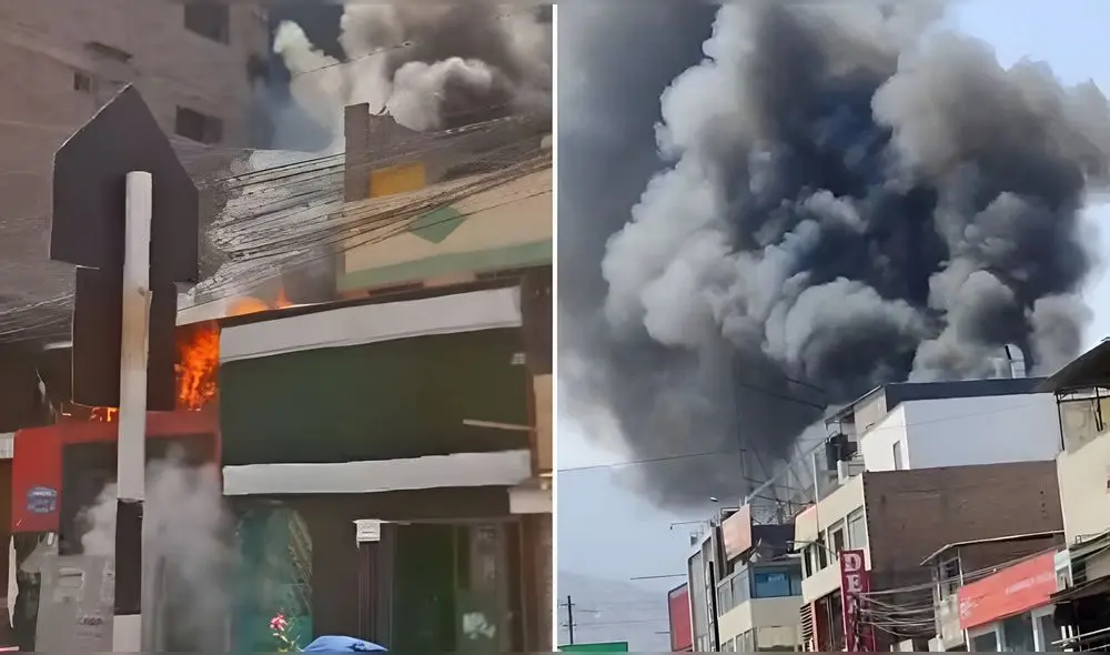 Transeúntes registraron el siniestro en la avenida Jardines a través de las redes sociales. Foto: Composición LR