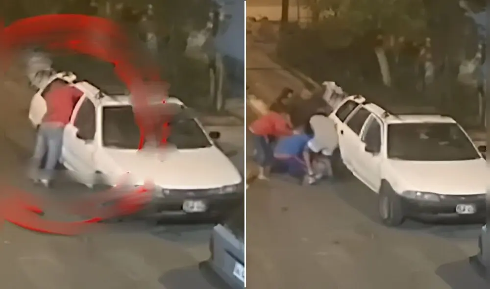 Vecinos detienen a delincuente en SJM que intentaba robar autopartes de vehículo. Foto: Composición LR/Captura de pantalla de YouTube