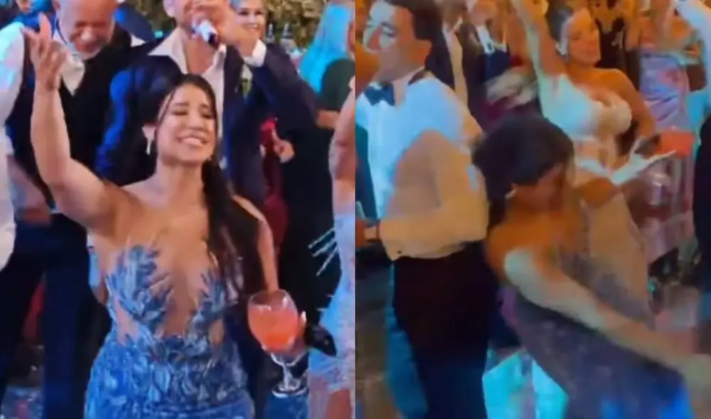 Hermana de Said Palao sufrió un tropiezo en la fiesta y fue ayudada por Alejandra Baigorria. Foto: Composición LR/difusión