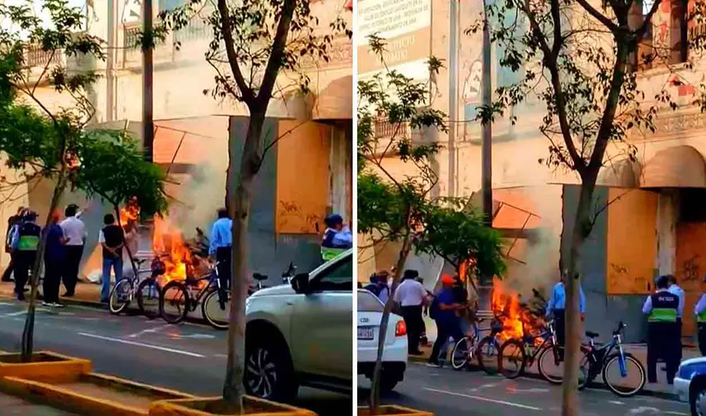 El incendio en Cercado de Lima habría iniciado a partir de las 7:09 a.m., según el Cuerpo de Bomberos Voluntarios del Perú. Foto: composición LR/X