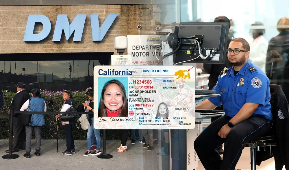 Los residentes de California deberán obtener un Real ID para volar dentro de Estados Unidos y acceder a instalaciones federales.  Foto: composición LR/ LaTimes/ DMC CA/ TSA