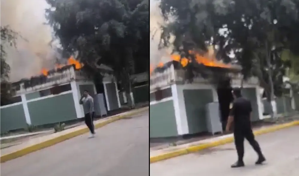 Incendio en la Escuela de Educación Superior Técnico Profesional PNP. Foto: difusión
