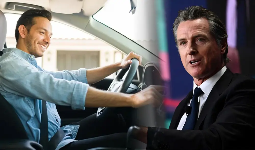 El gobernador de California, Gavin Newsom, ha promulgado la Ley del Senado 26 (SB 26), que beneficia a los conductores.  Foto: composición LR/ Freepik/AFP