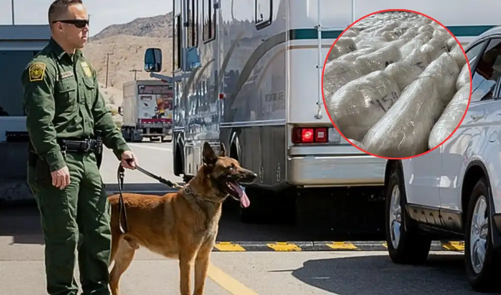 En el vehículo se encontró 54.2 kilogramos de metanfetamina valorizada en US$105.000. Foto: composición LR/EL Tiempo.