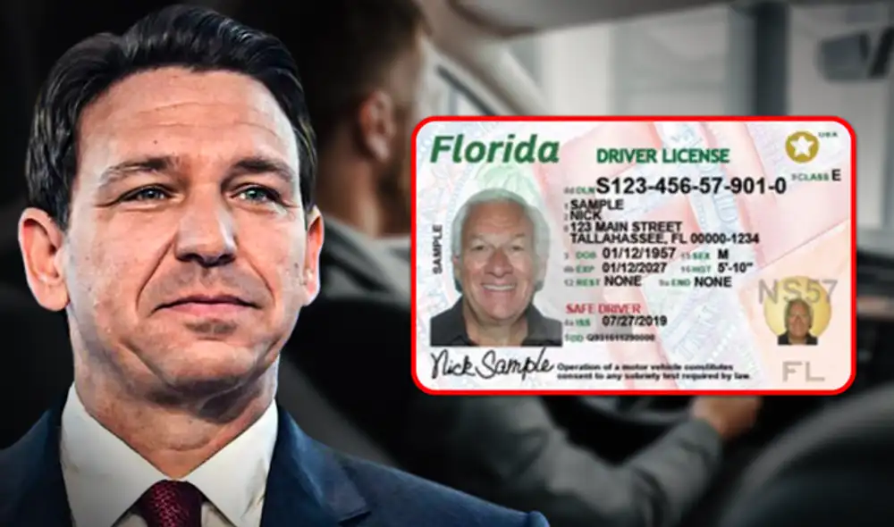 Ron DeSantis aprobó una ley que endurece las sanciones para los conductores que circulen sin una licencia de conducir válida en Florida. Foto: Freepik/ AFP/FLHSMV