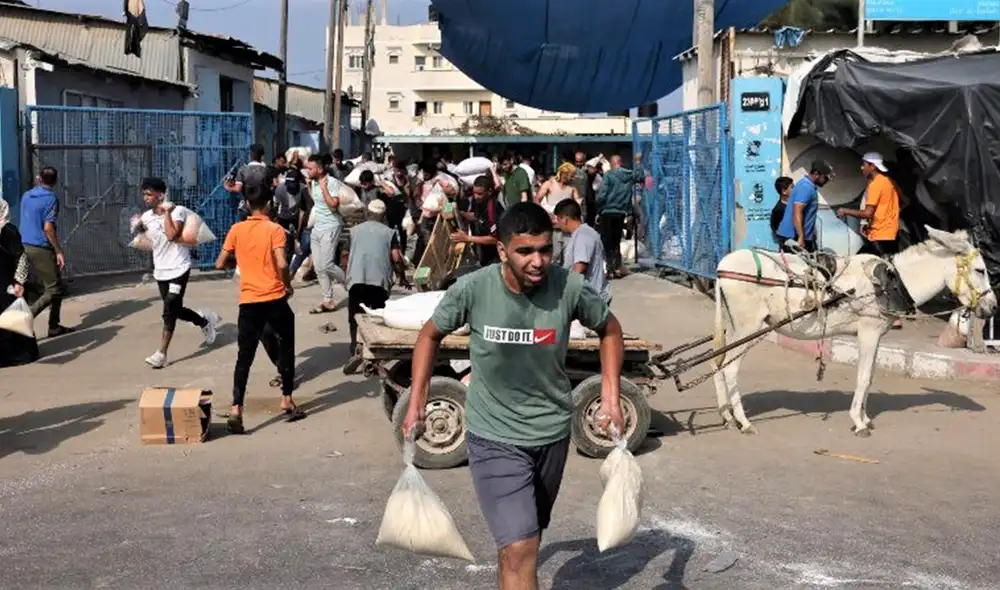 Israel controla todos los flujos de ayuda internacional. Foto: AFP.