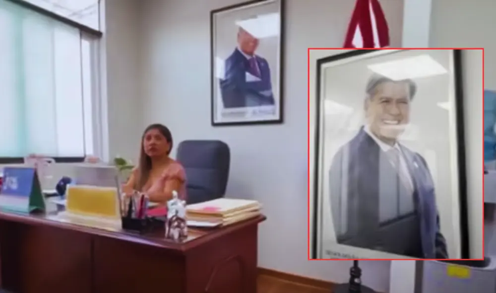 Una imagen de César Acuña gran tamaño se encuentra en las Centro de Modalidades Formativas del Congreso. Foto: captura de pantalla/Panorama