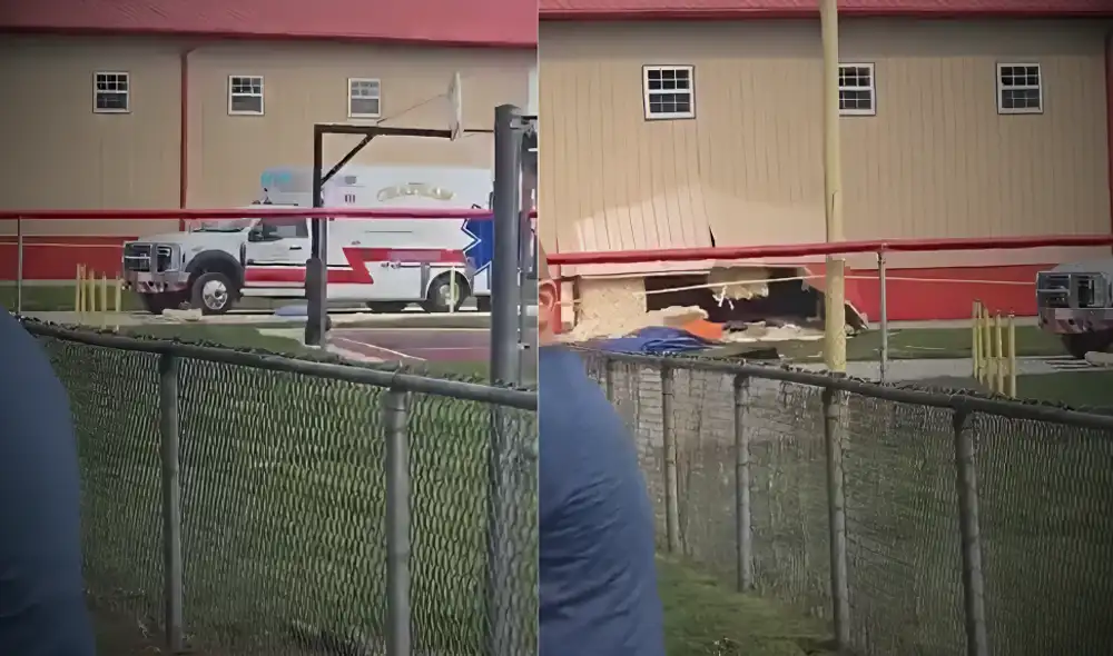 Accidente en Illinois deja cuatro niños muertos tras choque de automóvil con edificio durante programa. Foto: TV AZTECA