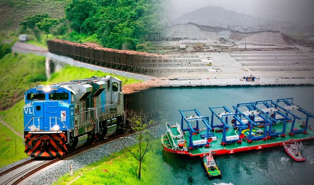 China acelera la construcción de un súpertren en Perú que lo unirá con otro país: tendrá como destino el megapuerto de Chancay. Foto: composición LR/Andina/Mundomarítimo