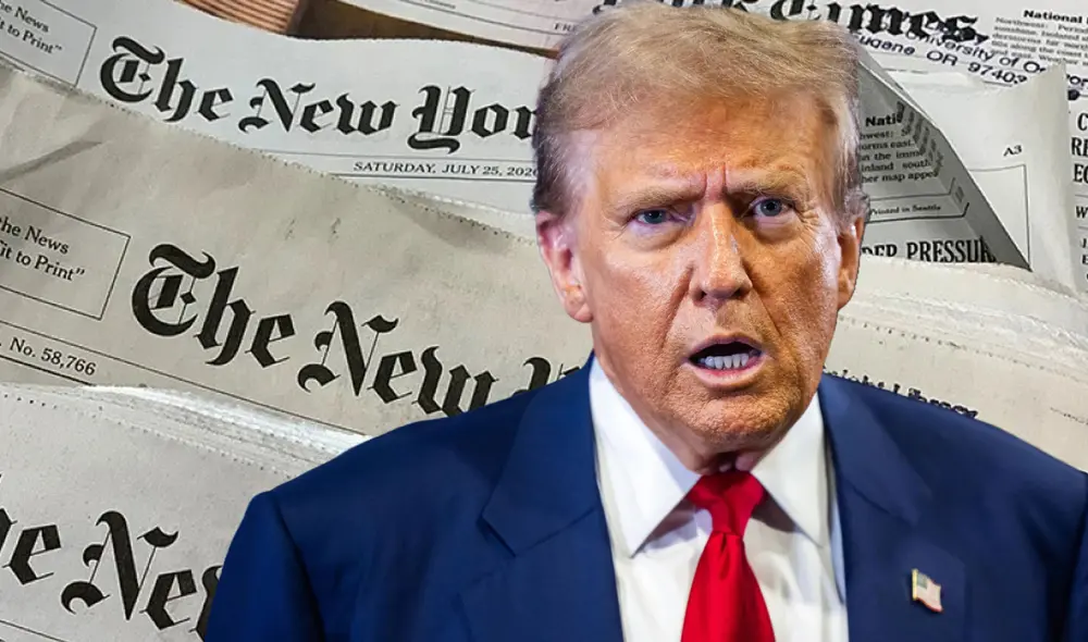 Donald Trump criticó al diario New York Times en una publicación de Truth Social. Foto: composición LR / EFE / Universidad de Oregón