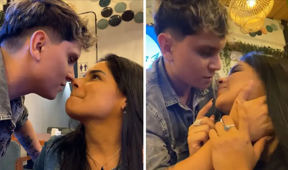 "Niño malcriado, no, no, no", reaccionó Giuliana ante el beso. Foto: composición LR/ Kick