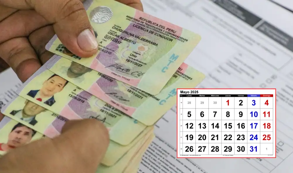 La medida del MTC permite la continuidad de trámites respecto a licencias de conducir durante el feriado. Foto: composición LR/Andina/Calendarpedia