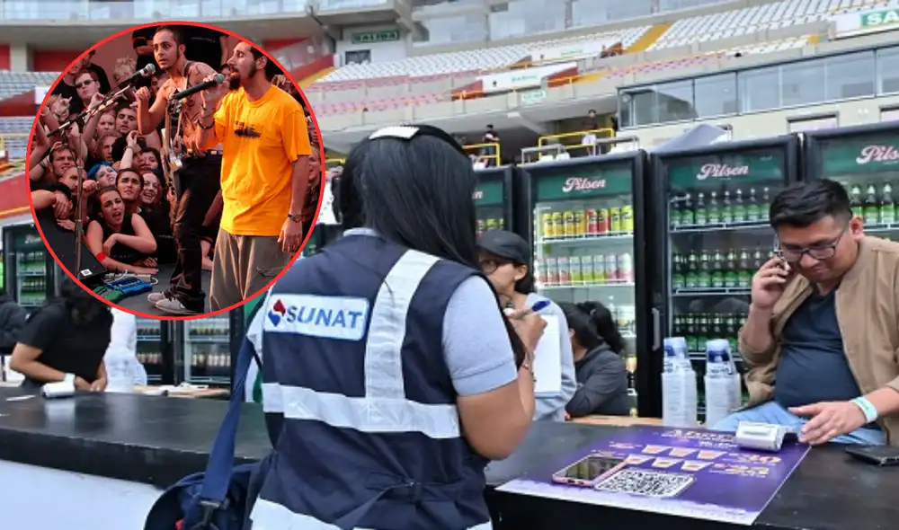 Sunat inspeccionó 45 puntos de venta que operaron durante el concierto de System of a Down en Perú. Foto: composición LR/Sunat Sunat inspeccionó 45 puntos de venta que operaron durante el concierto de System of a Down en Perú. Foto: composición LR/Sunat